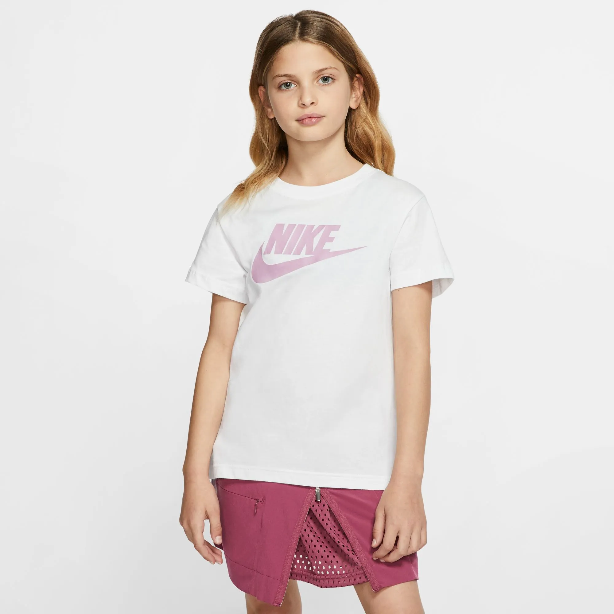 Nike G NSW Tee DPTL Basic Futura - white/magic flamingo
