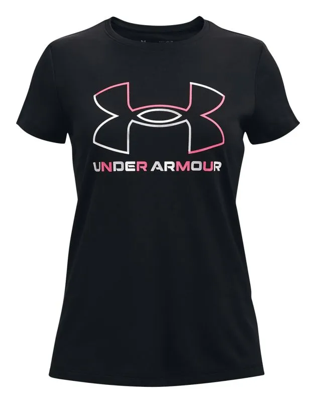 Under Armour Girls' UA Tech Big Logo Short Sleeve - black/cerise