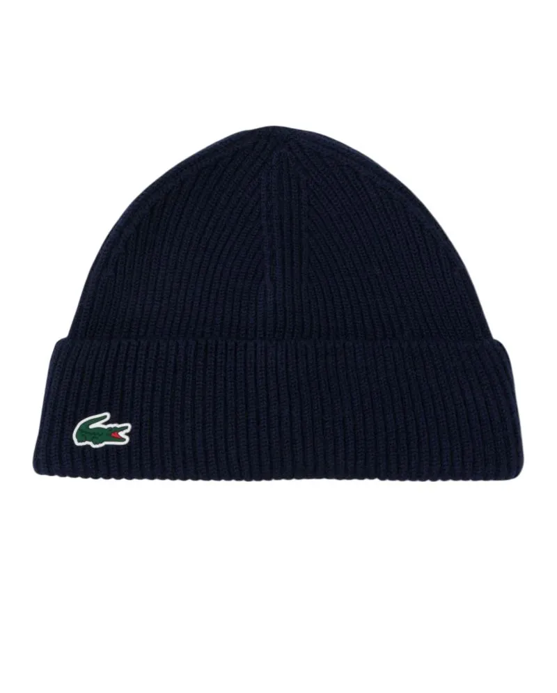 Lacoste Ribbed Knit Wool Golf - midnight blue