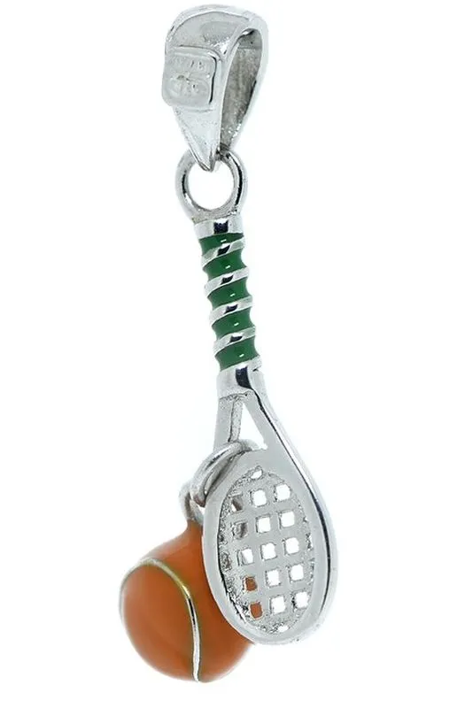 Gamma Silent Passion Charm Tennis Racket 925 silver with orange ball