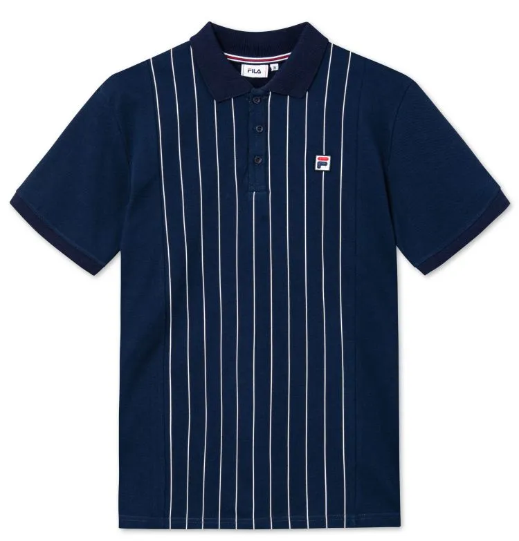 Fila Hooper Oversized Polo Shirt Men - black iris Fila Hooper Oversized Polo Shirt Men - black iris