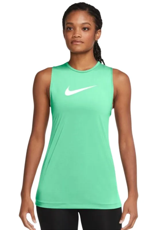 Nike Pro Tank Essential Open Back GX W - green glow/white Nike Pro Tank Essential Open Back GX W - green glow/white