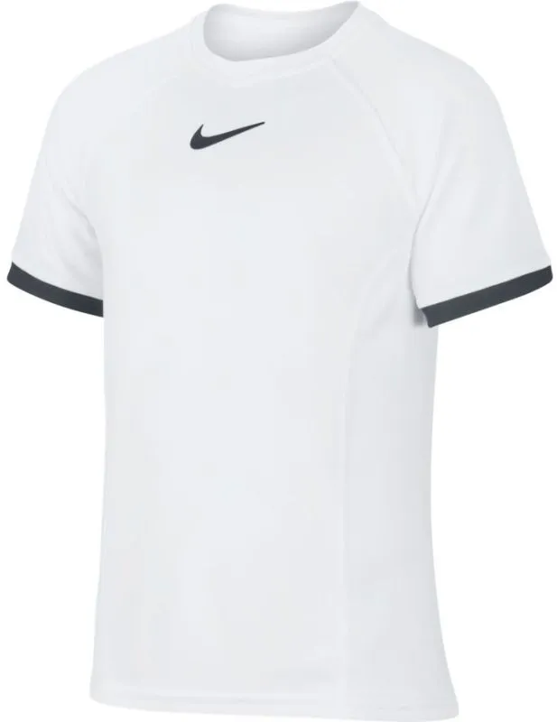 Nike Court Dry Top SS B - white/white/black/black