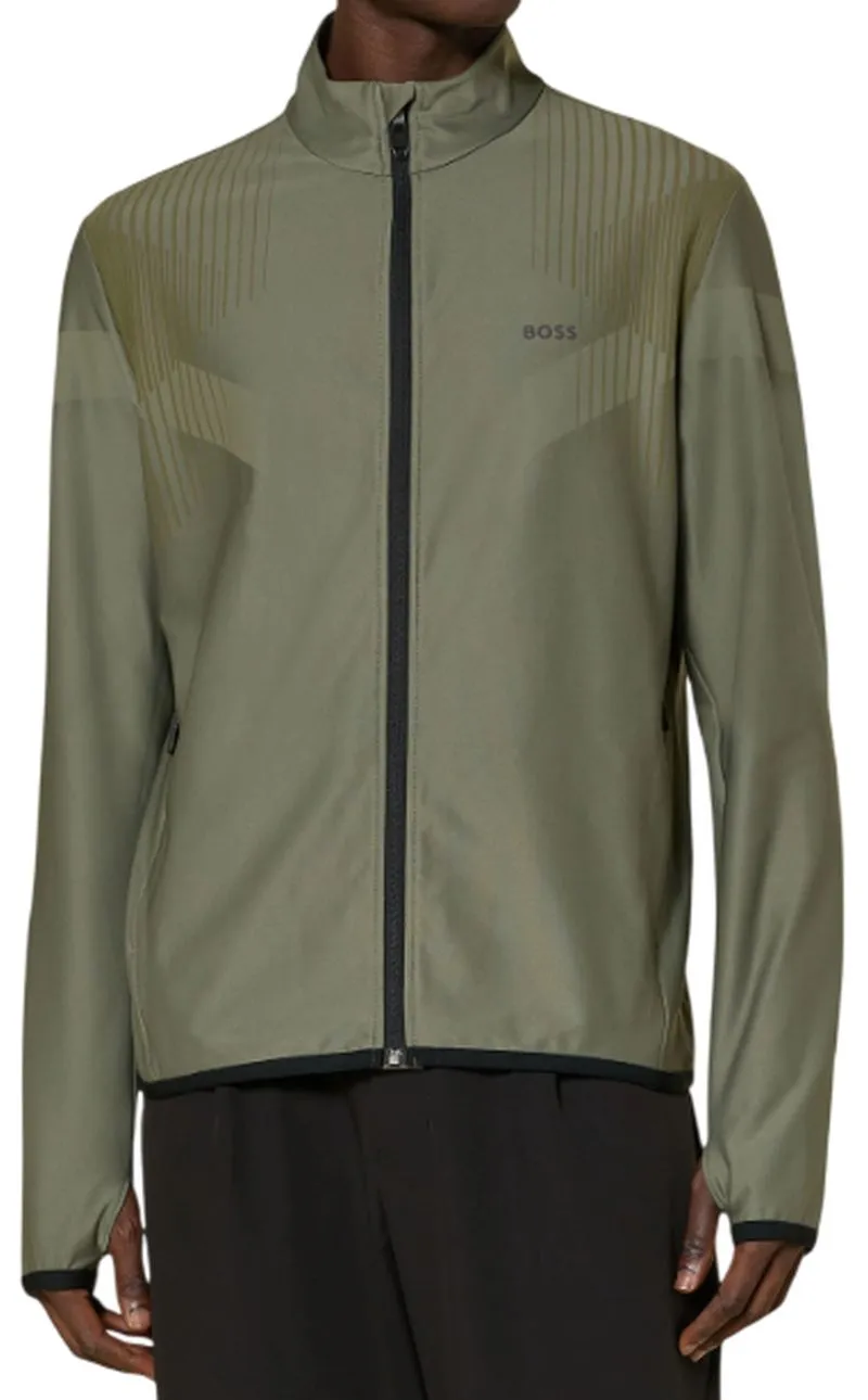 BOSS Active Push Full Zip - dark beige