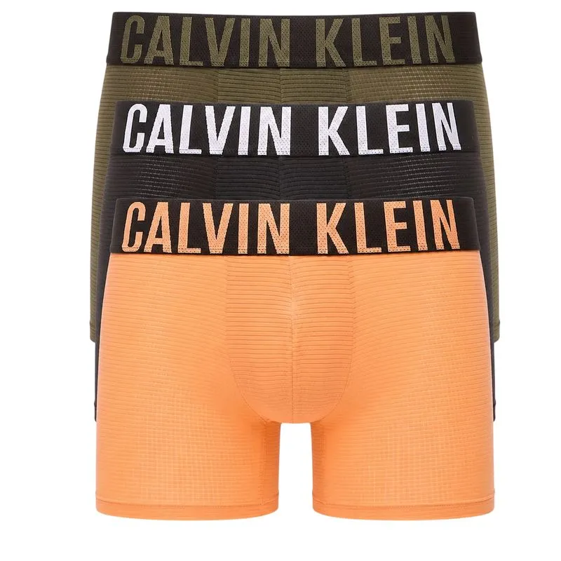 Calvin Klein Intense Power Air Boxer Briefs 3P - black/olive night/orange frosting