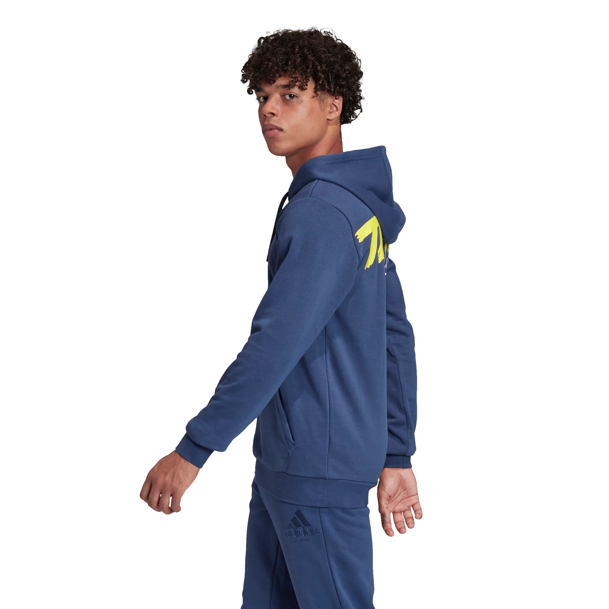Adidas Category Graphic Hoodie - tech indigo/shock yellow