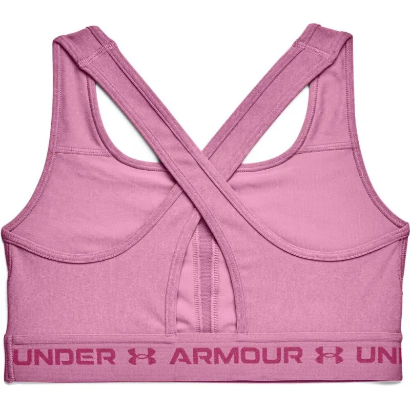 Under Armour Crossback Mid Heather Bra - planet pink/pink