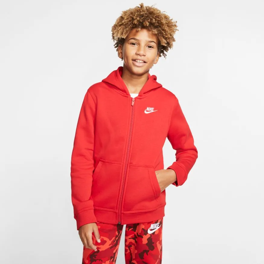 nike-nsw-hoodie-fz-club-b-university-red-university-red-white-3 Nike NSW Hoodie FZ Club B - university red/university red/white