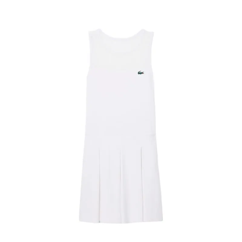 Lacoste Dual Fabric Pleated Stretch Tennis - white