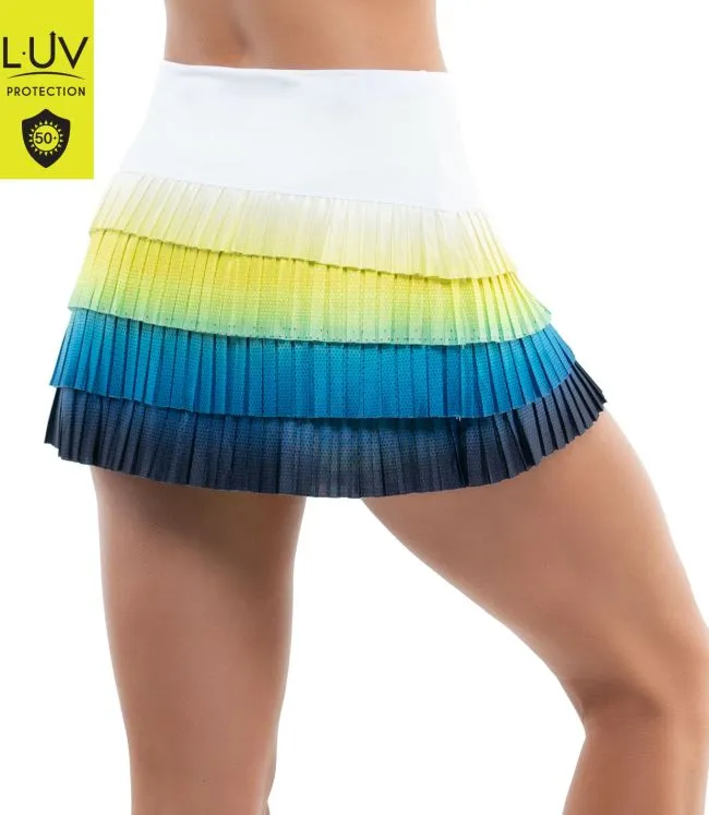 Lucky in Love Luv Prints Sea Breeze Ombre Pleated Skirt Women - breeze
