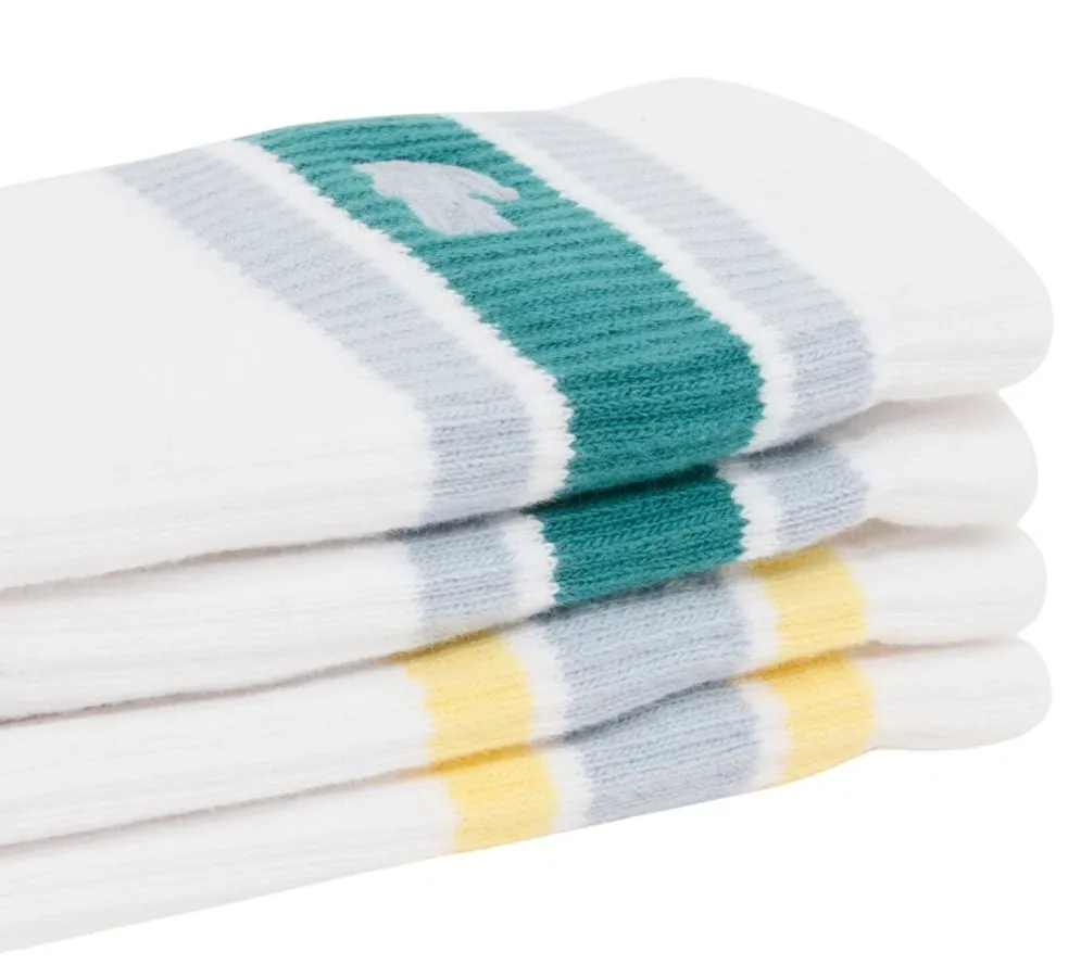 Lacoste Ribbed 2P - white/green/grey/yellow
