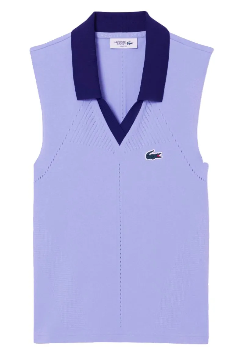 Lacoste Sleeveless Stretch Knit Tennis - purple/navy blue