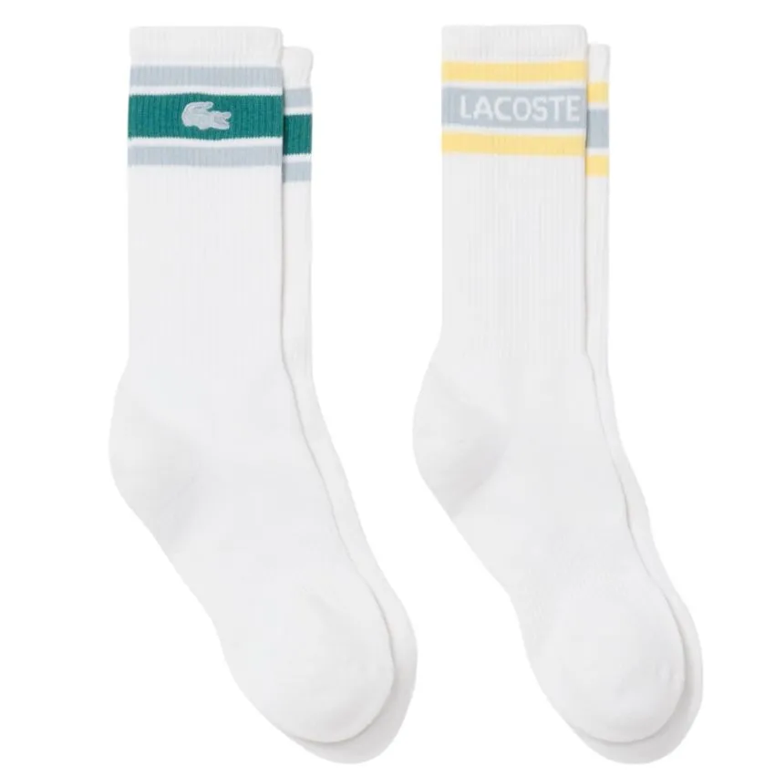 Lacoste Ribbed 2P - white/green/grey/yellow