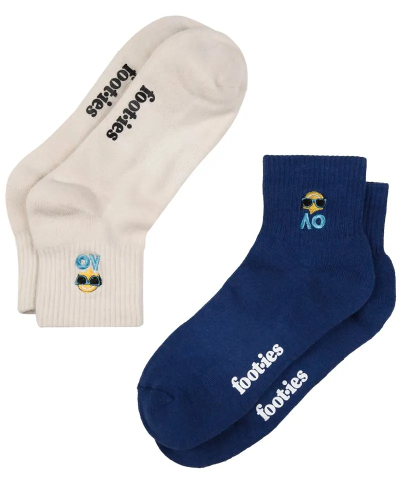 Australian Open Tennis Ball Quarter Crew Socks 2P