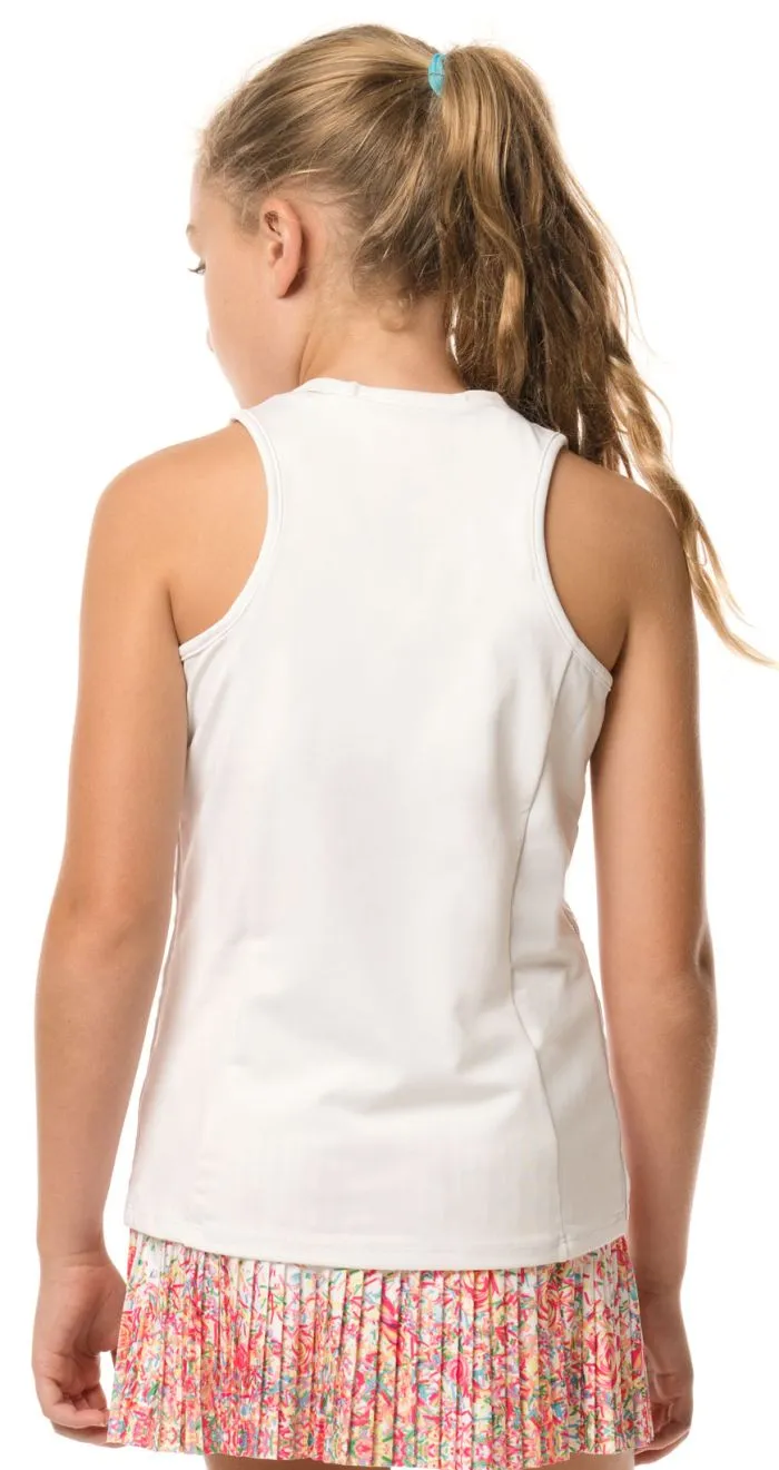 Lucky in Love Core V-Neck Cutout Tank Girls - white