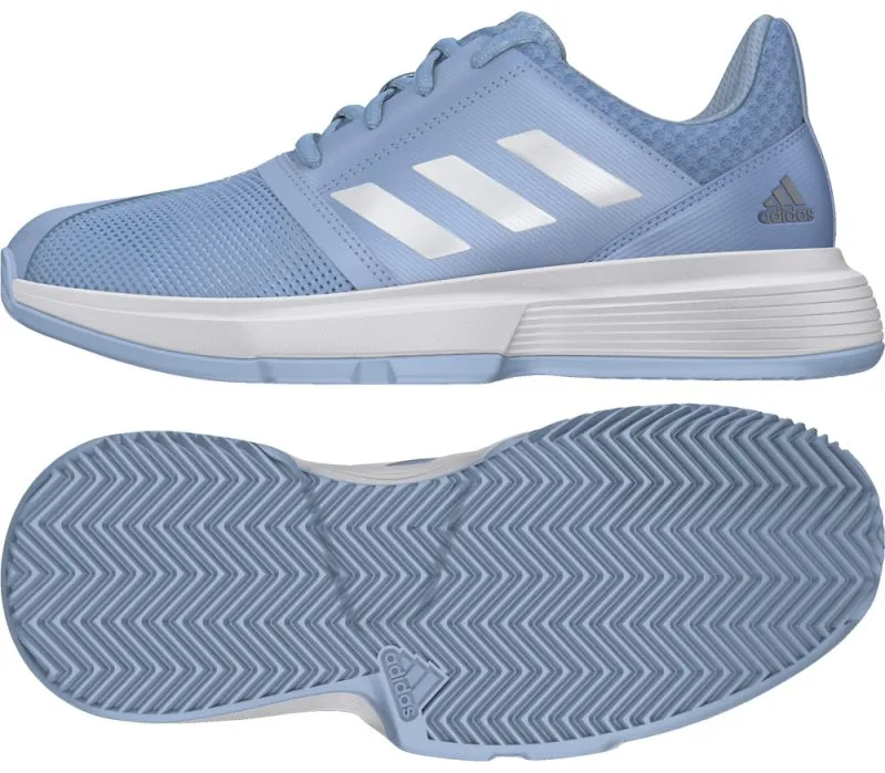 Adidas CourtJam xJ - glow blue/white/silver metallic