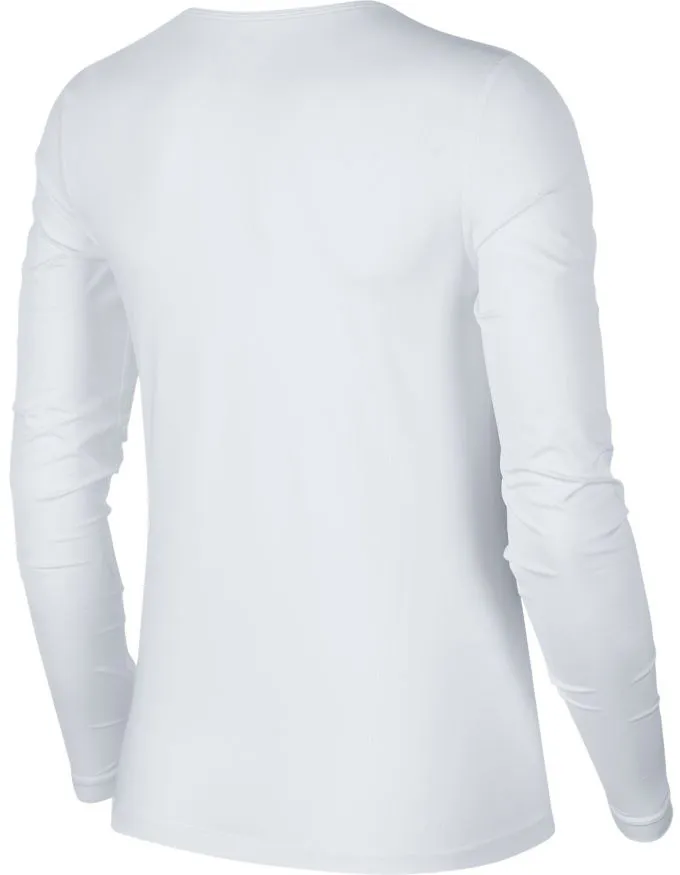 Nike Pro Top LS All Over Mesh - white/black