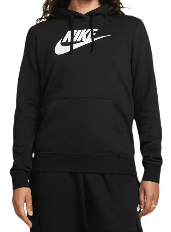 Nike Sportswear Club Fleece Logo Pullover Hoodie - black/white Nike Sportswear Club Fleece Logo Pullover Hoodie - black/white