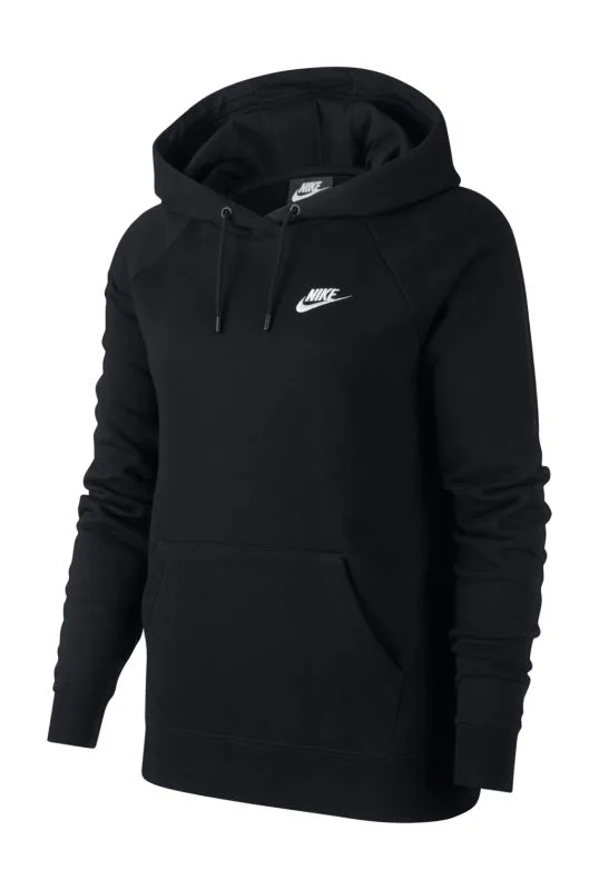 Nike Sportswear Essential Hoodie PO Fleece W - black/white Nike Sportswear Essential Hoodie PO Fleece W - black/white