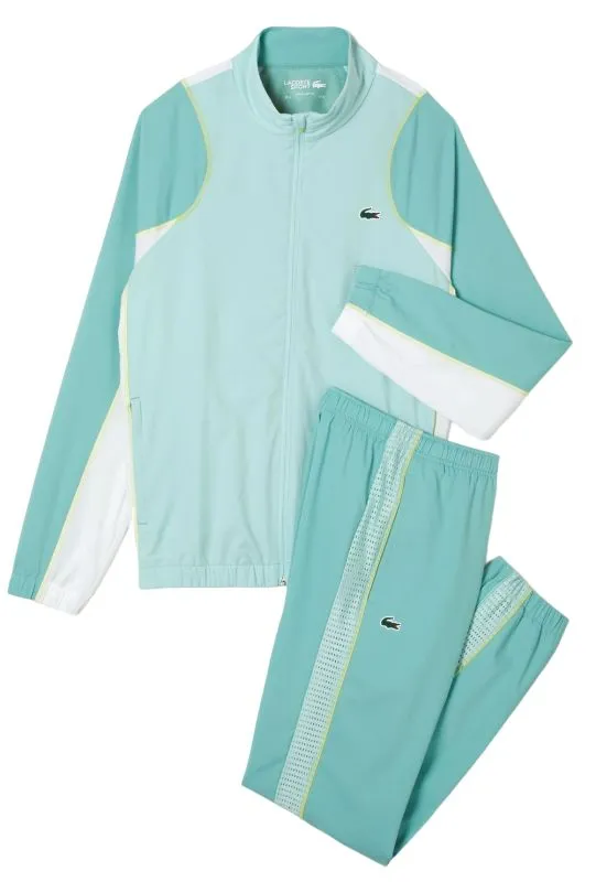 Lacoste Tennis High Neck Jogger Set - light green/green/white/yellow