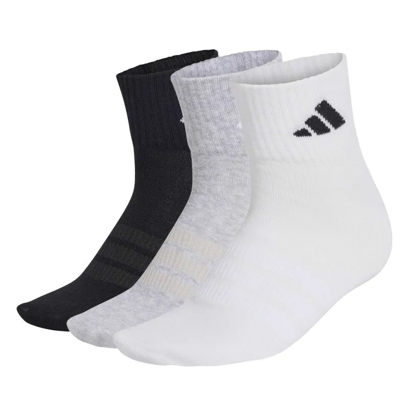 Socks Adidas Thin & Light Sportwear Ankle 3P - medium grey heather/white/black - Multicolor