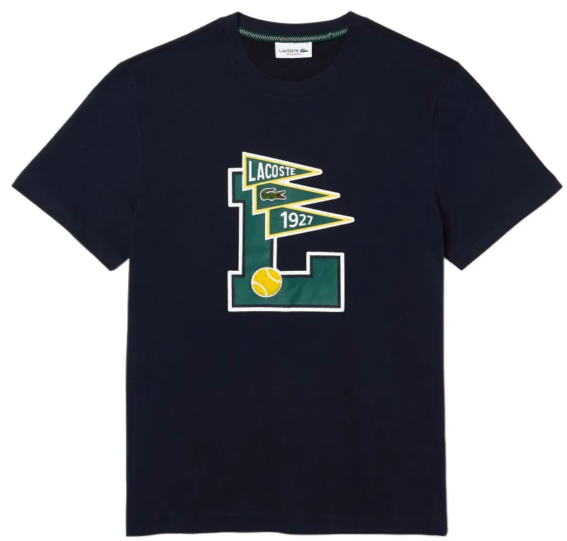 Lacoste Crew Neck Pennants L Badge Cotton T-Shirt M - navy