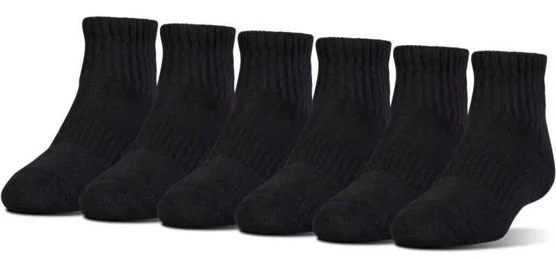 Under Armour Charged Cotton 2 Quarter Jr 6P - black Under Armour Charged Cotton 2 Quarter Jr 6P - black