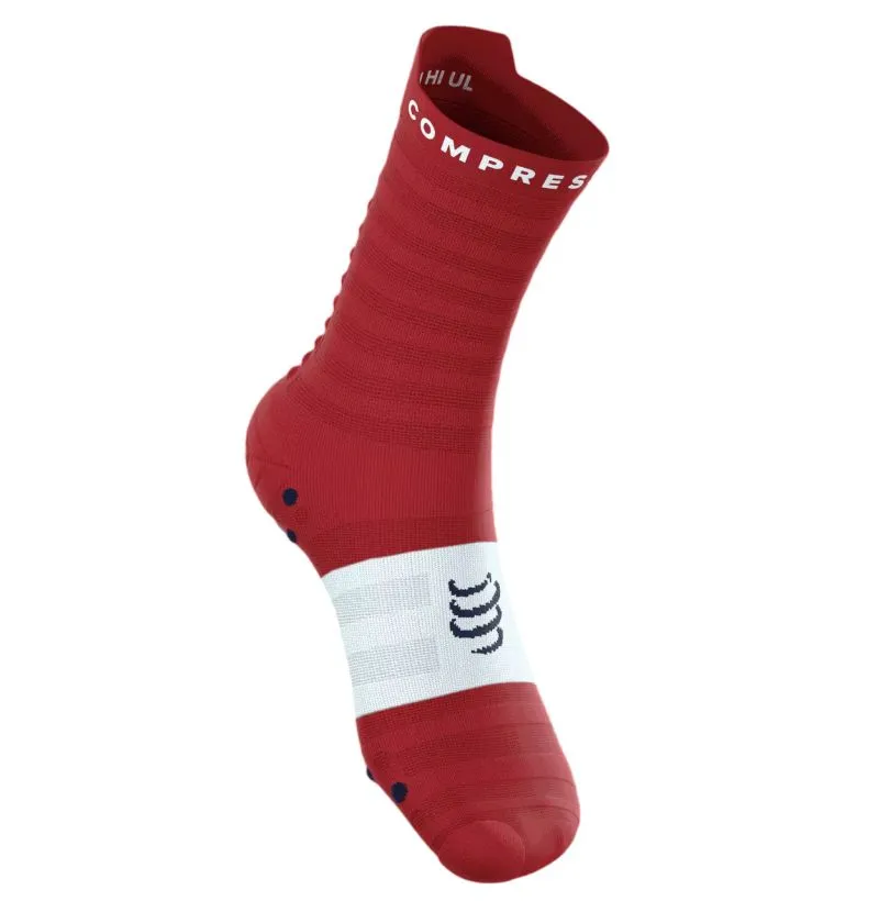 Compressport Pro Racing v4.0 Ultralight Run High 1P - pompeian red/white