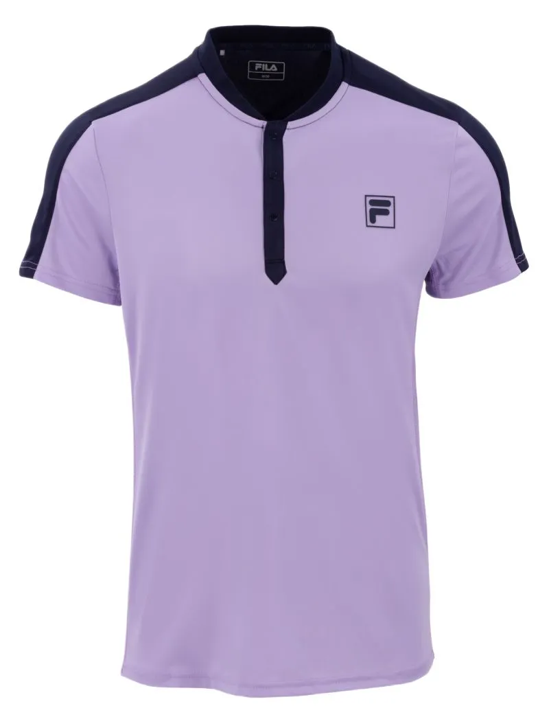 Fila Henley-Shirt Taavi - lavender/aqua blue graphic comb