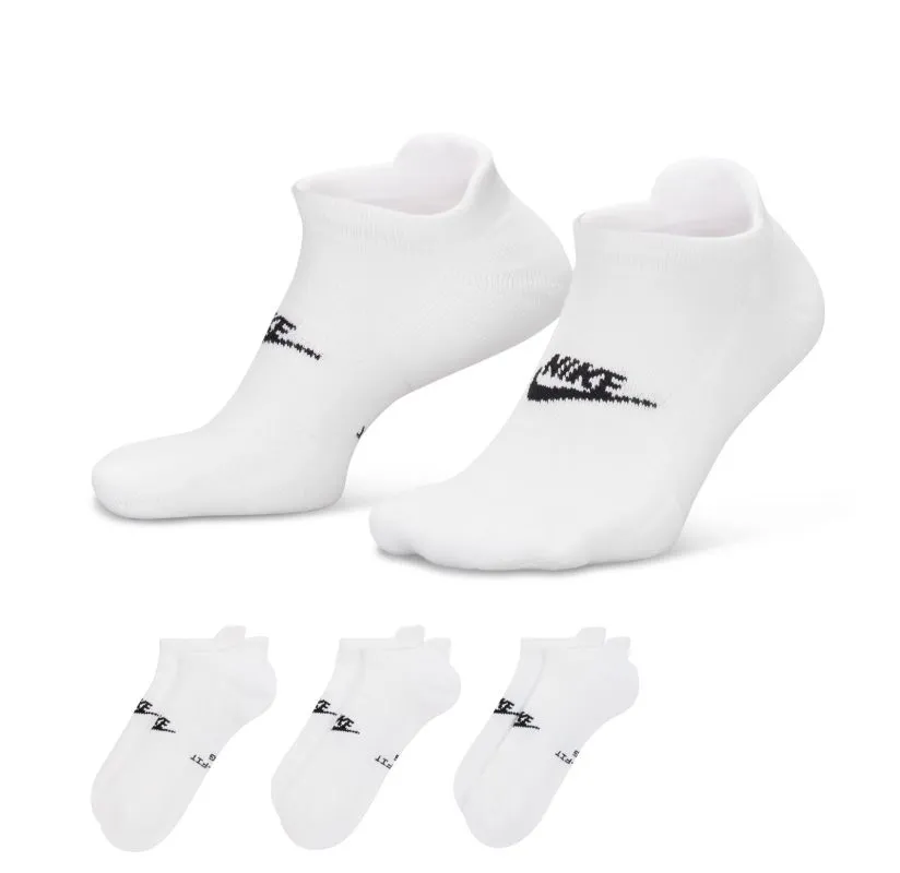Nike Everyday Elevated No Show 3P - white/black