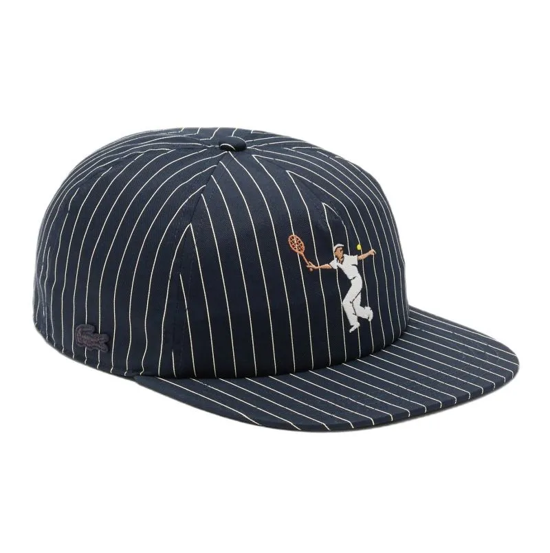 Lacoste Striped Embroidered Cotton Twill - blackbird/naturel clair