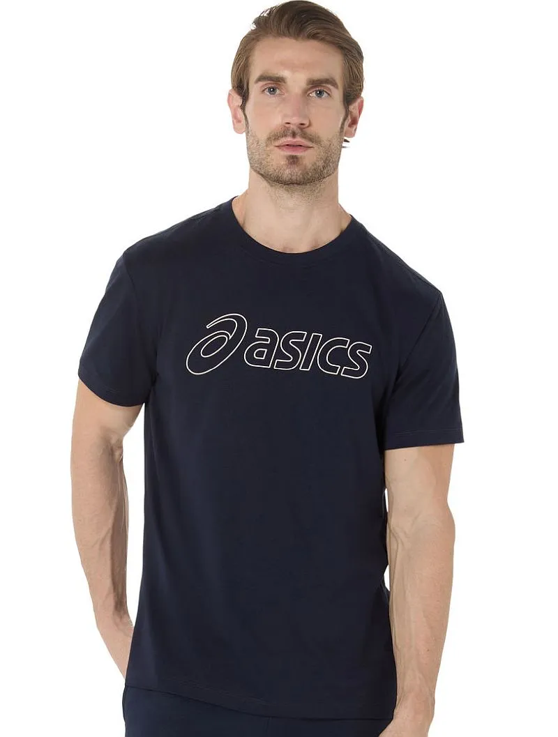 Asics Logo Short Sleeve - midnight/birch Asics Logo Short Sleeve - midnight/birch