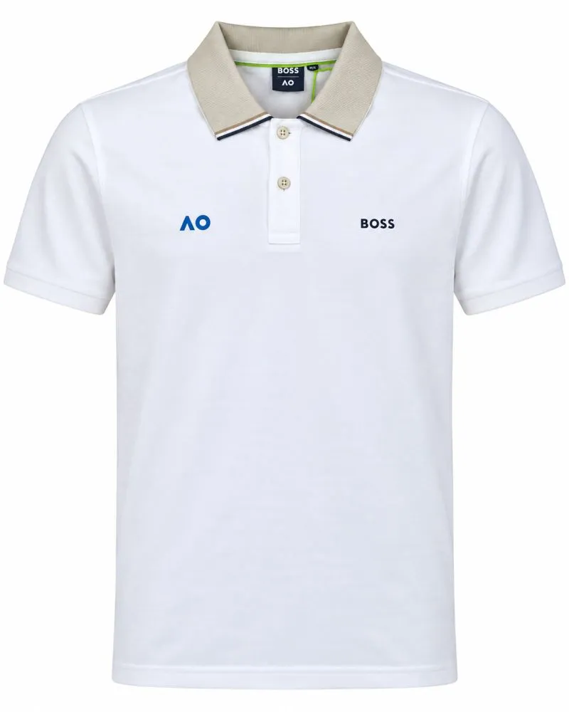 BOSS x AO Kids Piqué Logo - white