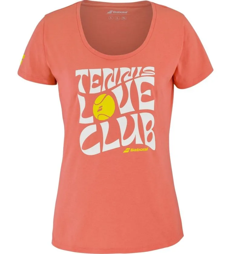 babolat-exercise-message-tee-women-hot-coral Babolat Exercise Message Woman