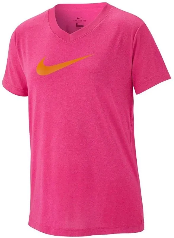 Nike G Dry Tee Leg VNeck Swoosh - laser fuchsia