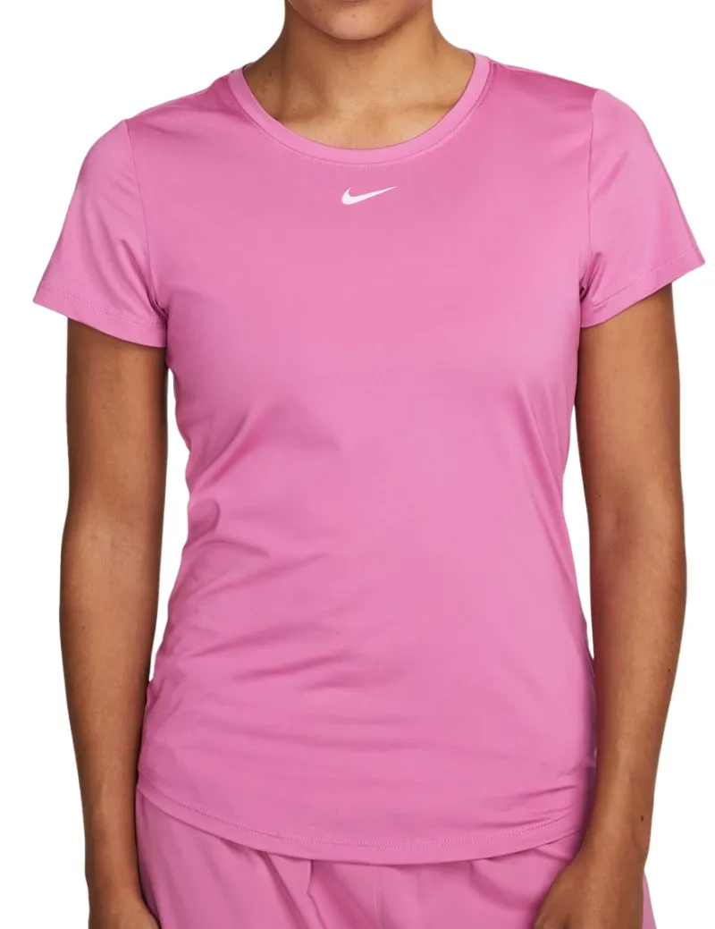 Nike One Dri-Fit SS Slim Top - cosmic fuchsia/white