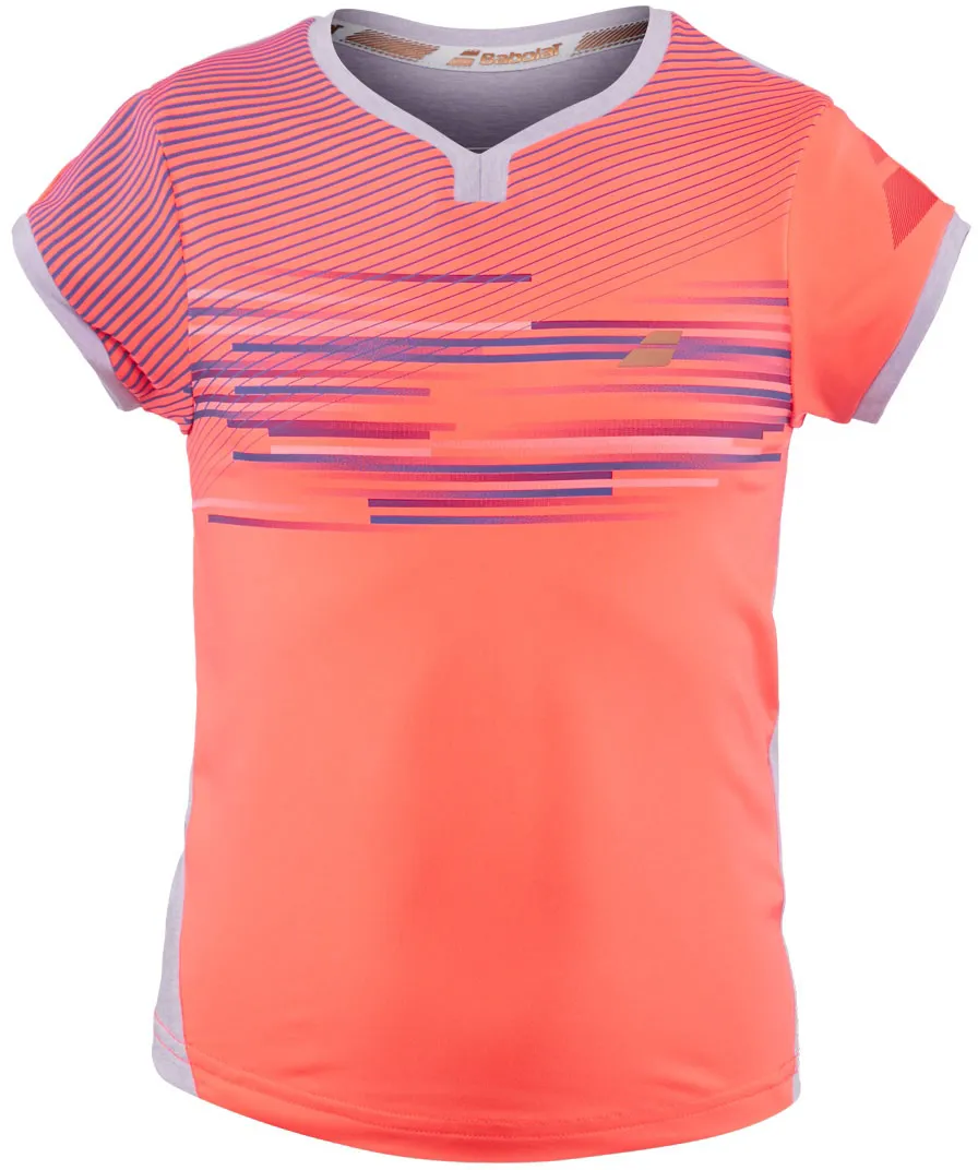 babolat-performance-cap-sleeves-top-girl-fluo-strike-1 Babolat Performance Cap Sleeves Top Girl - fluo strike