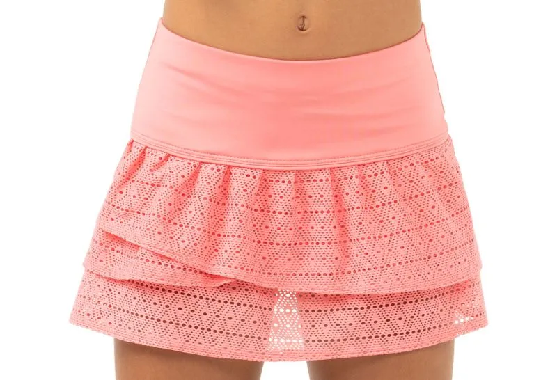 Lucky in Love Patch Me If You Can Lace Pleat Tier Skirt