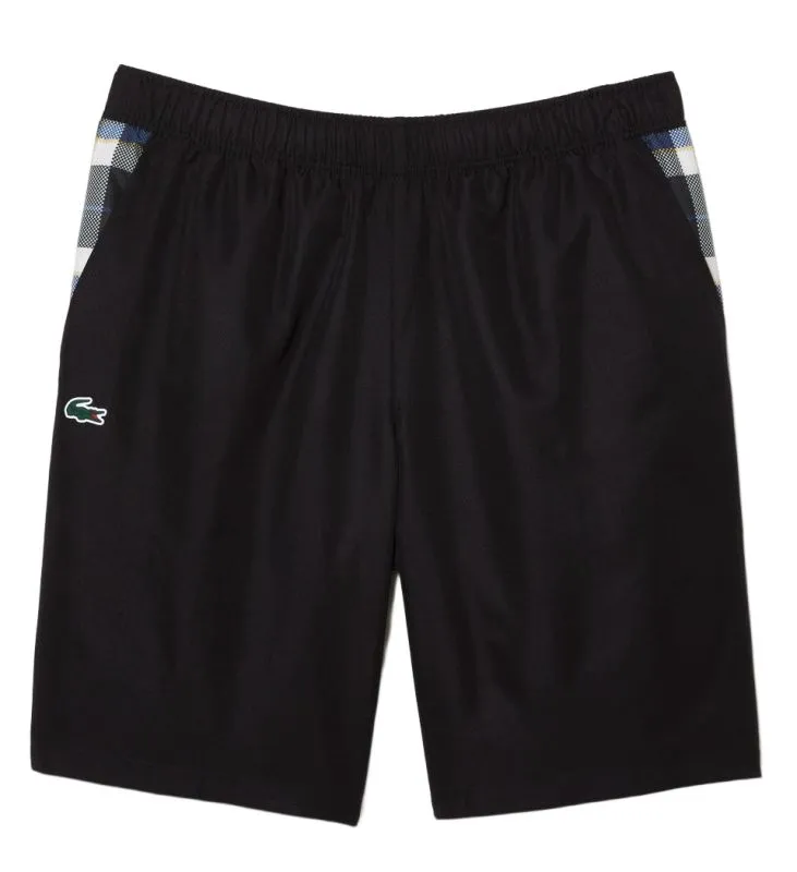Lacoste Tennis Checked Colourblock Shorts - black/white