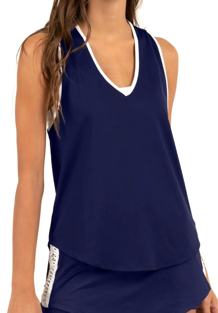 Lucky in Love Macramé Core Singlet Women - white/midnight