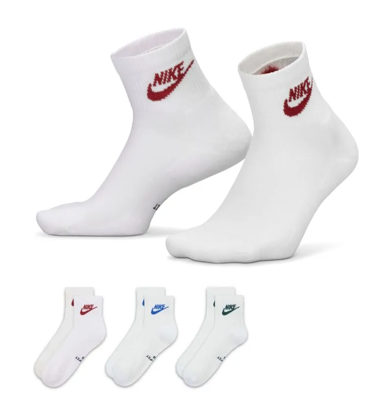 Nike Everyday Elevated Ankle 3P - white/multicolor