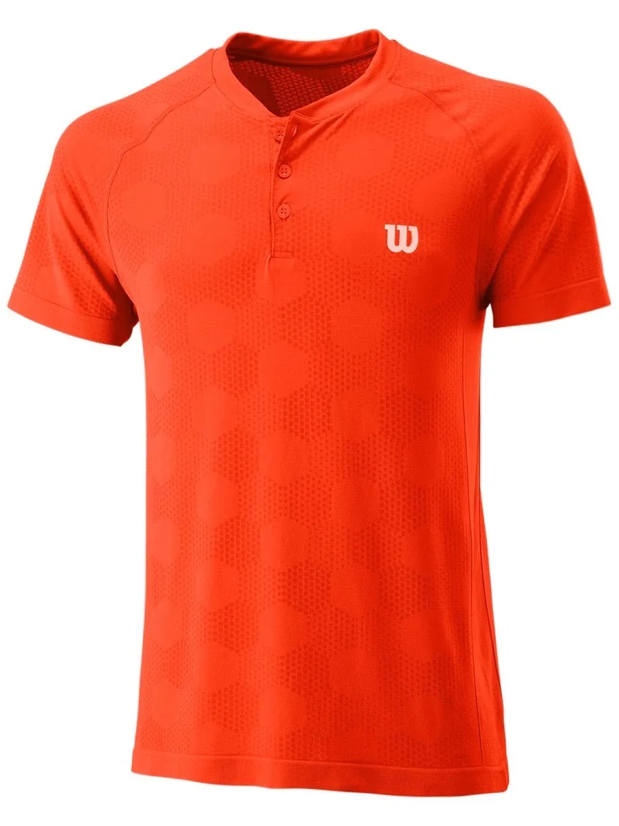 Wilson M Power Seamless Henley - tangerine red Wilson M Power Seamless Henley - tangerine red