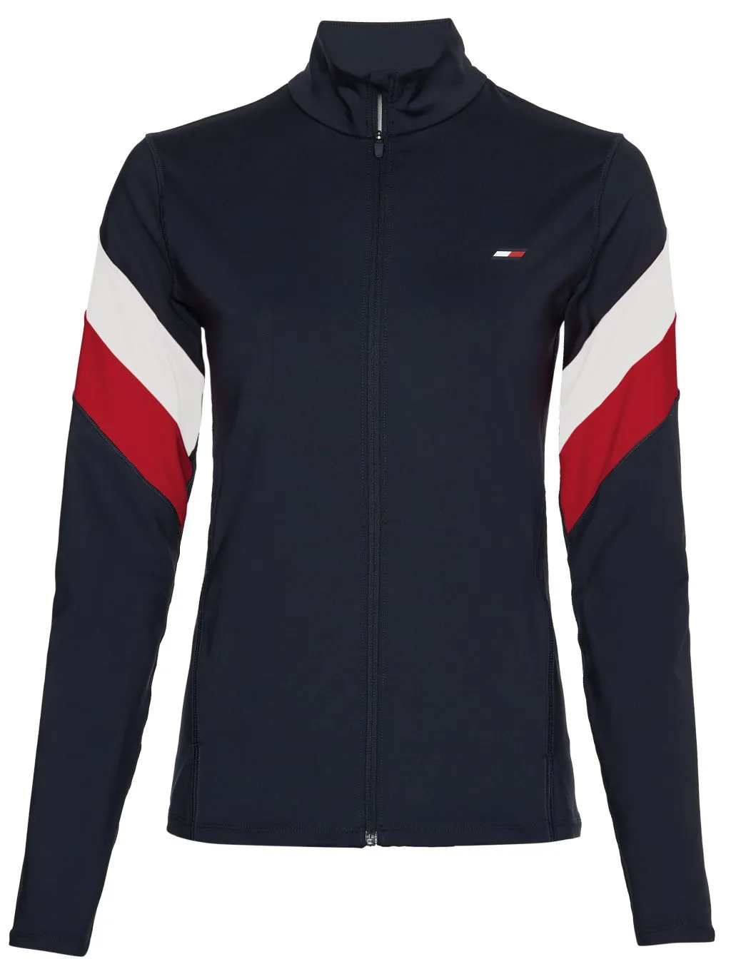 Tommy Hilfiger Slim Full Zip Top LS - desert sky/primary red