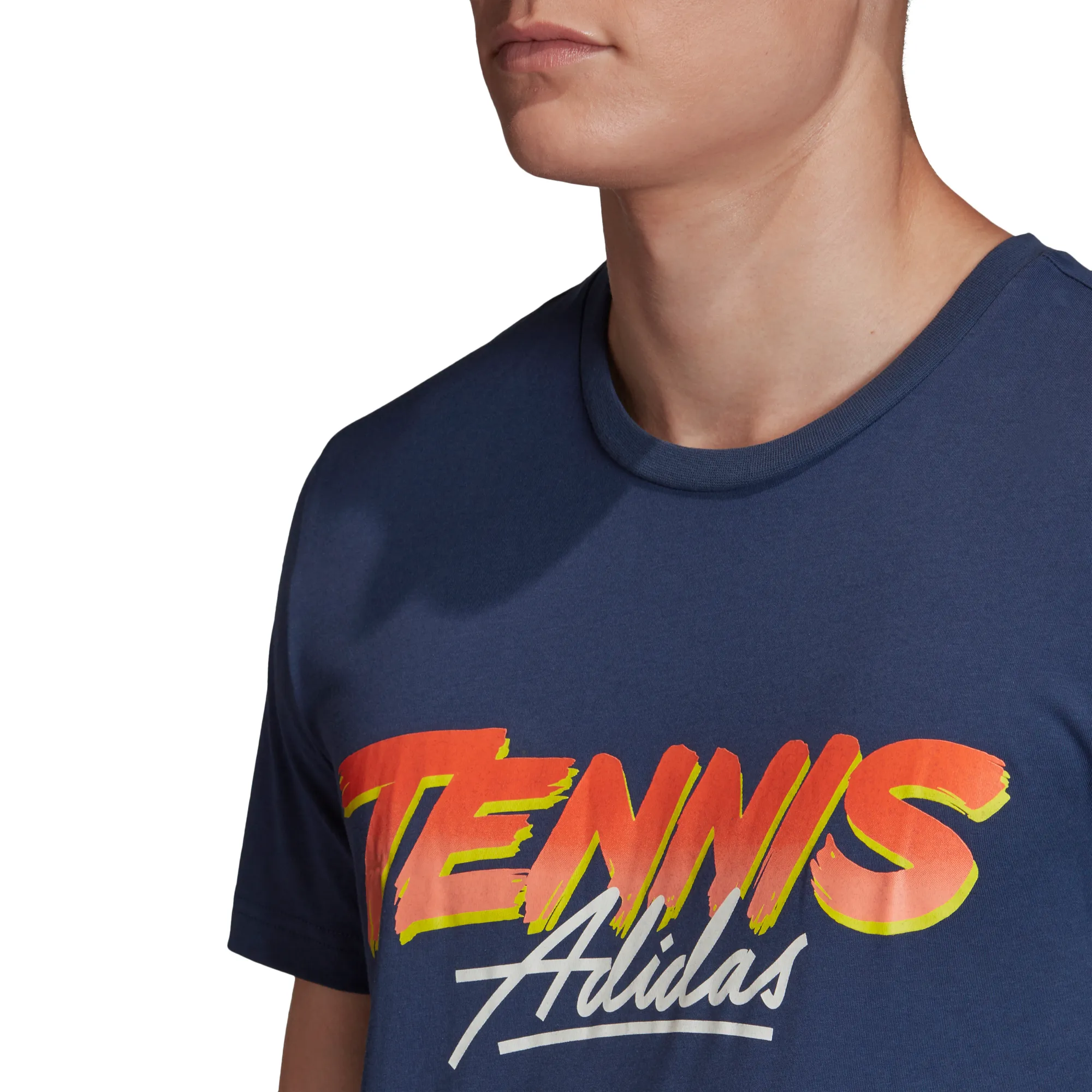 Adidas Tennis Script Tee - tech indigo