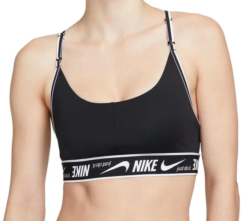 Nike Dri-Fit Indy Logo Bra - black/black/white