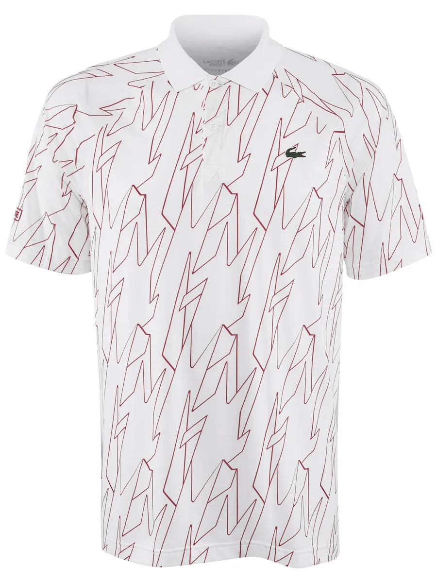 Lacoste Men's SPORT French Open Ultra Lightweight Stretch Polo Shirt - white/red