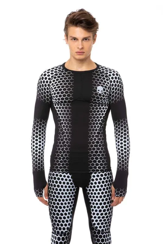 Hydrogen Printed Second Skin Tee LS Man - black/white Hydrogen Printed Second Skin Tee LS Man - black/white