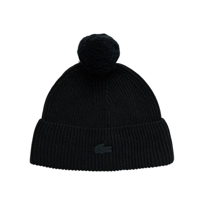 Lacoste Sport Crocodile Stretch Beanie - black