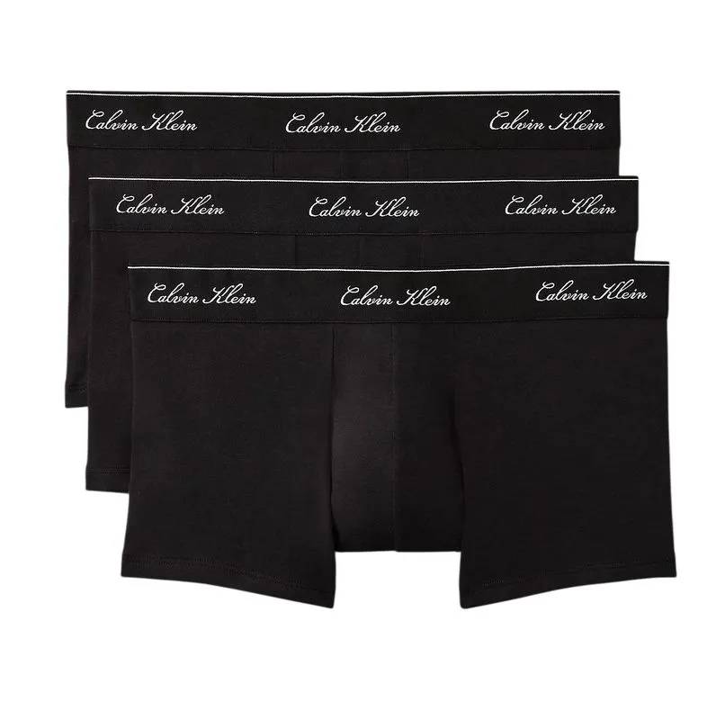 Calvin Klein Icon Cotton Stretch Script Low Rise Trunks 3P - multicolor Calvin Klein Icon Cotton Stretch Script Low Rise Trunks 3P - multicolor