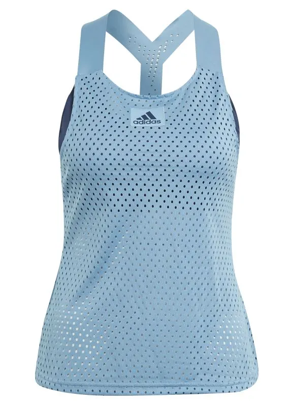 Adidas Heat Ready Primeblue Y-Tank Top W - hazy blue/crew navy